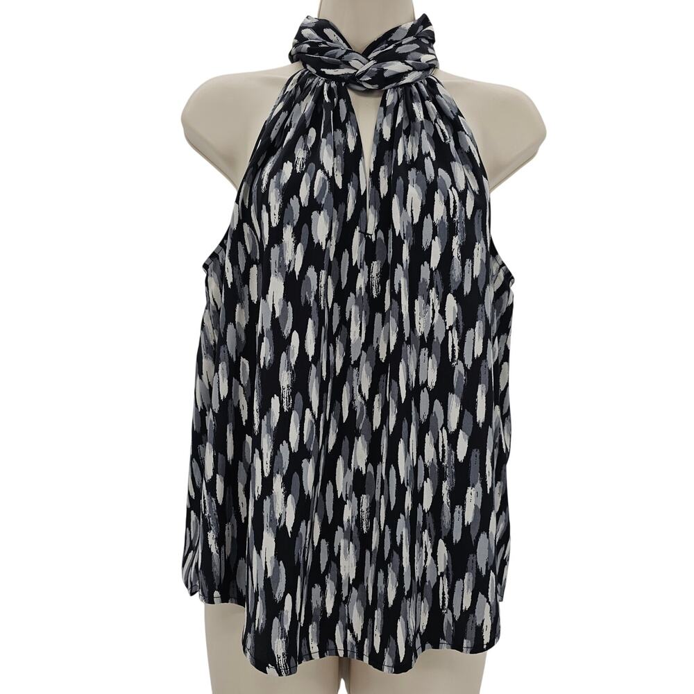 Banana Republic Factory Womans size S Satin Twist Neck Halter Tank Top Black